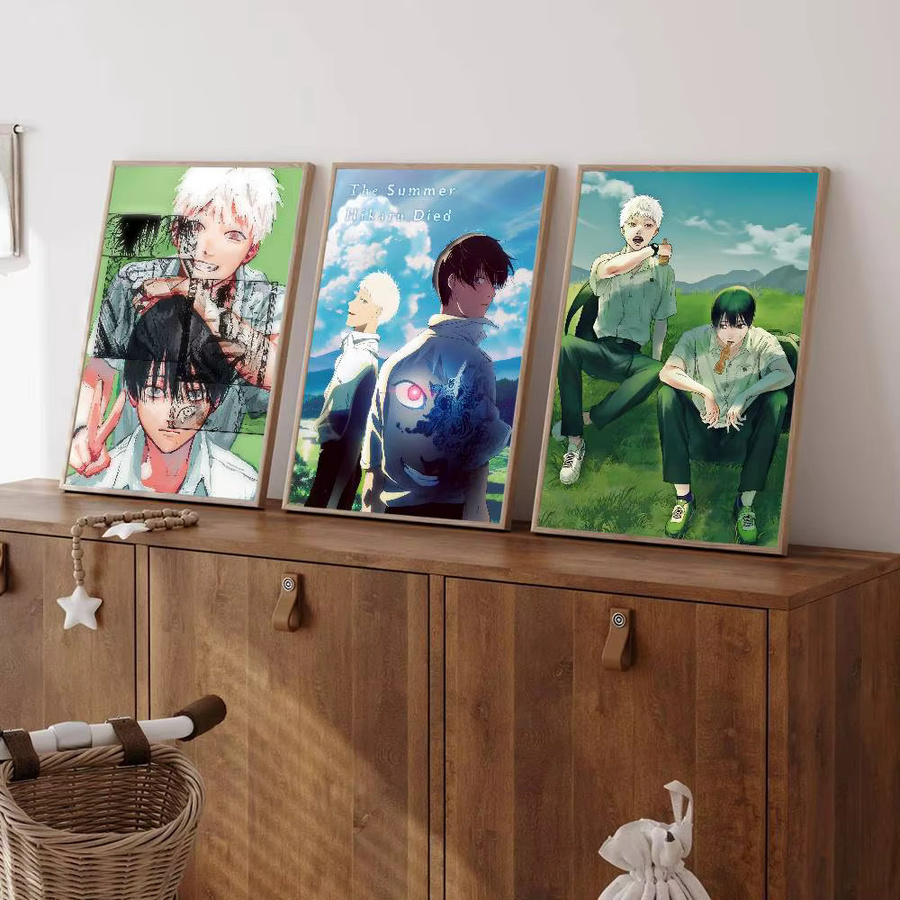 Selbstklebendes Anime Vintage-Poster The Summer Hikaru Died, mehrfarbige Illustration zur Wanddekoration für dein Zuhause oder Café - Bild 1