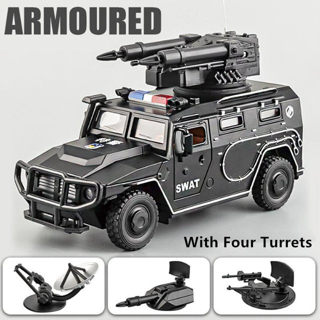 Linyi toy car Tiger gepanzertes Auto LKW Modell, 1:24, Metall, ab 18 Jahren - Bild 1