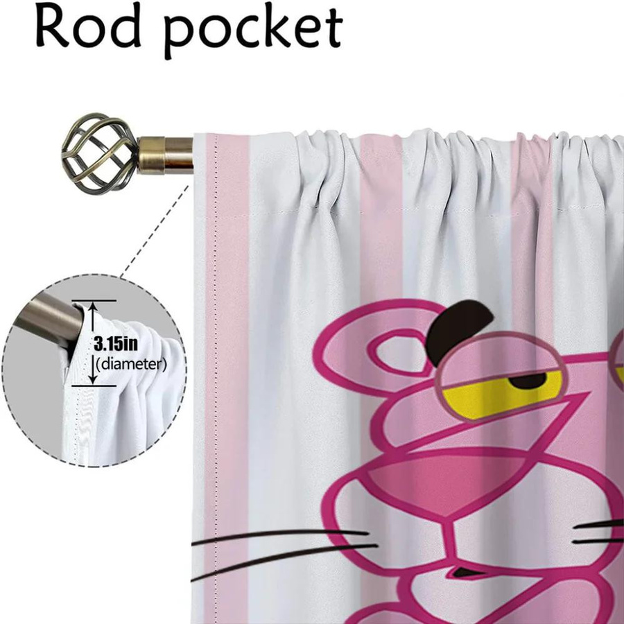 Pink Panther Verdunkelungsvorhänge im 2er-Set, Farbe Pink, Breite: 132 cm, Höhe: 241 cm - Bild 2