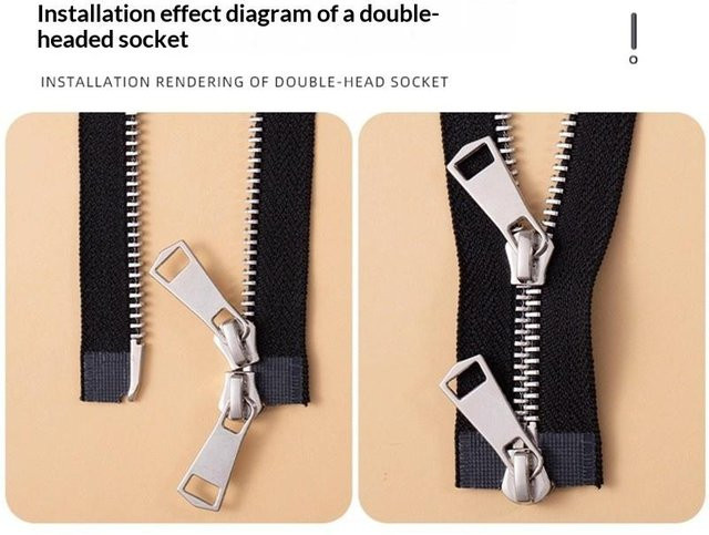 Metall-Reißverschluss-Reparatur-Set in Silber, 10er-Pack Schneider-Nähzubehör für die Reparatur von Taschen, Jacken und Hosen - Bild 1