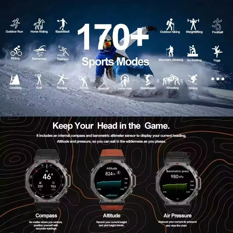 Ola Esporte Smartwatch, GPS, 10 ATM, Schwarz, Unisex - Bild 3