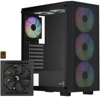 AeroCool Flow-G-BK-v1 Tower-Gehäuse in Schwarz mit Aero 650 Netzteil - Bild 1