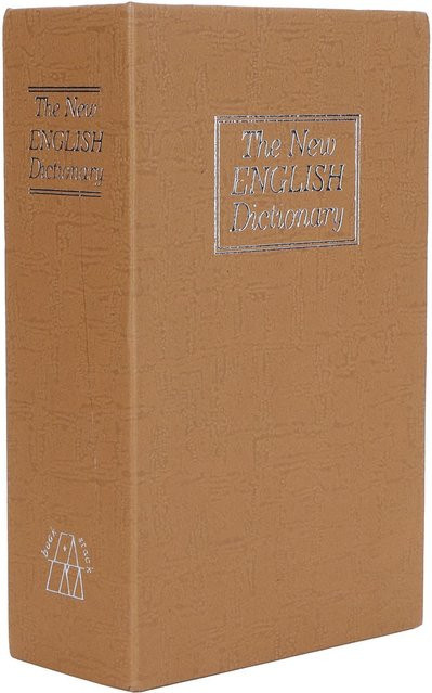 TOMTOP Buchsichere Aufbewahrungsbox mit Sicherheitskombinationsschloss für Wörterbuch und Münzen, braun - Bild 1