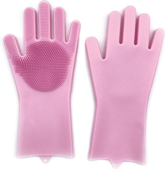 Houspace Silikon-Scheuerhandschuhe in Rosa - Bild 1
