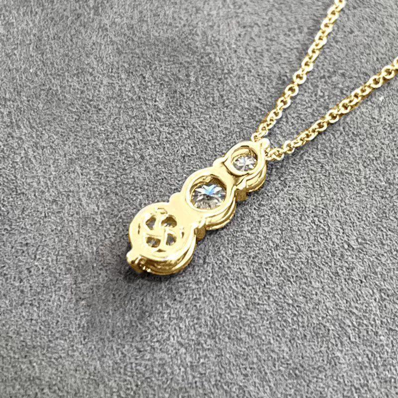 Rrjzz Halskette, Moissanit-Diamant, Damen, Gold - Bild 3