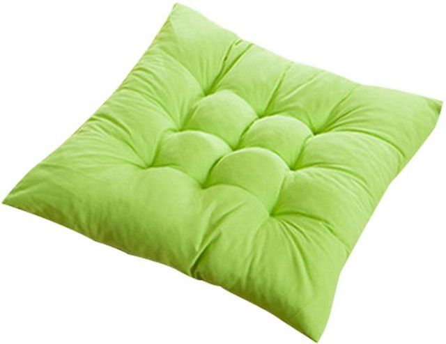 Quadratisches Sitzkissen mit Anti-Rutsch-Gurt in Grün, atmungsaktiv und modern, B/T/H: 40 x 40 x 1 cm - Bild 1