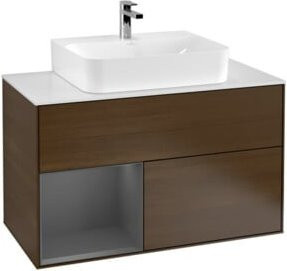V&B Waschtischunterschrank Finion 100 mit Regalfach links, Farbe Anthrazit - Bild 1