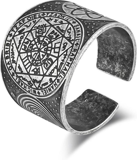 YIRAN Ring Titanstahl, verstellbar, Herren, Vintage Antik - Bild 1