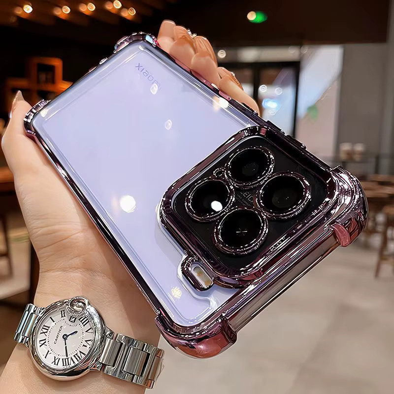 Xiaomi Silikon Schutzhülle mit Plating-Effekt für Xiaomi 15T Pro, 14T, 13T Pro, 15, 14, 13 in Schwarz - Bild 2