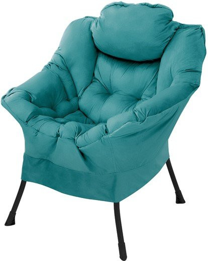 ML-Design Relaxsessel Petrol mit Armlehnen und Metallgestell - Bild 1