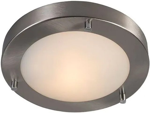 QAZQA Moderne Deckenleuchte Yuma 18 aus Metall in Weiß und Silber, IP44, dimmbar, Rund für Badezimmer - Bild 1