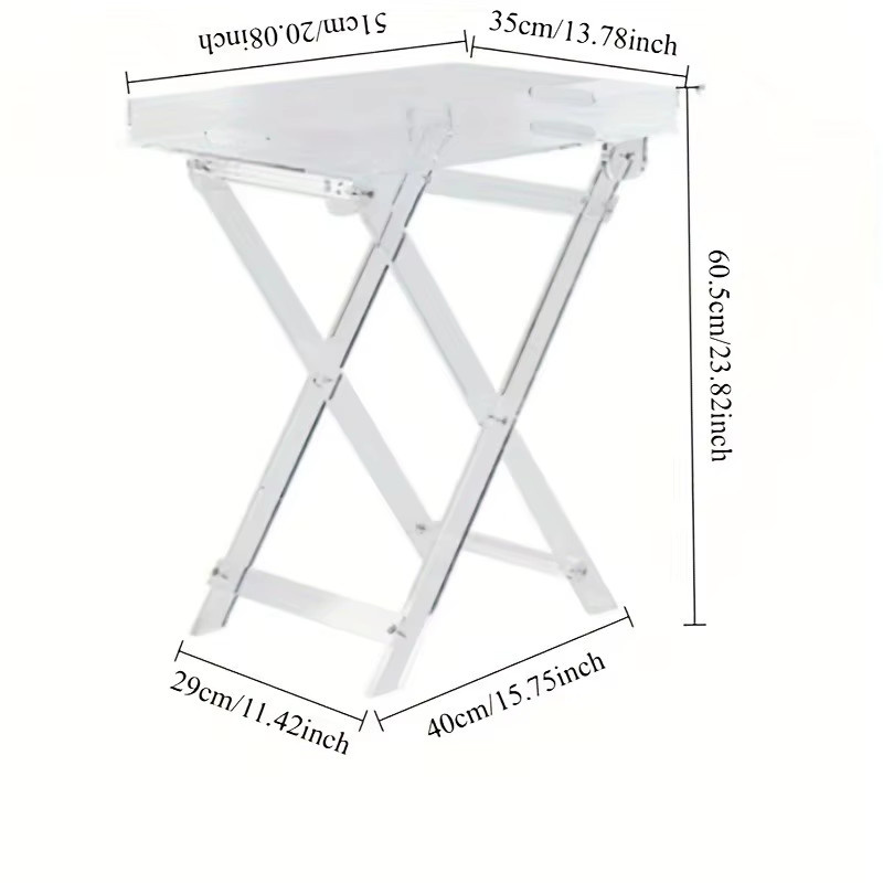 Klappbarer Couchtisch von LIUSHADUOLA aus transparentem Acryl, moderner quadratischer Beistelltisch in glänzendem Design - Bild 2
