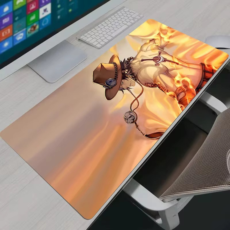 Bandai One Piece Portgas D. Ace Mauspad in Multicolour mit rutschfester Gummibasis für Gamer und PC-Nutzer - Bild 1