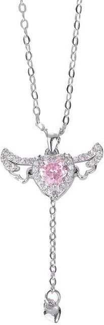 Lucky Star Jewelry Halskette, Silber, Rosa Diamant Herz Flügel, Damen - Bild 1