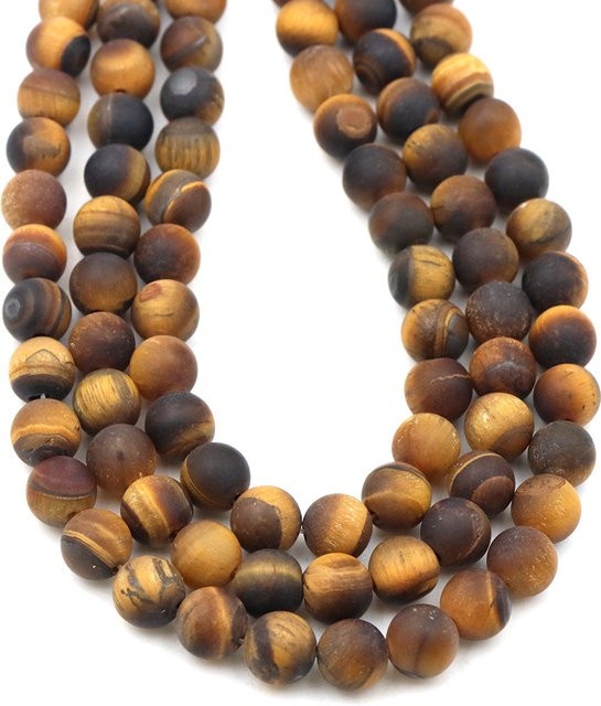 Perlen Tigerauge, Onyx, matt, 4-10 mm, Unisex - Bild 1