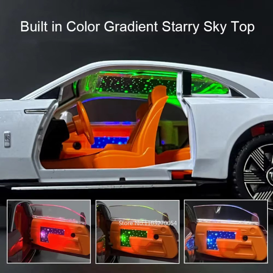 MAKEDA Rolls Royce Spectre Dawn Modellauto, 1:24, Metall, mit Licht und Sound - Bild 3