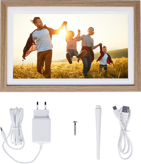 Rollei Digitaler Bilderrahmen Smart Frame WiFi 15,2 Holzoptik Eiche in Braun oder Weiß - Bild 1
