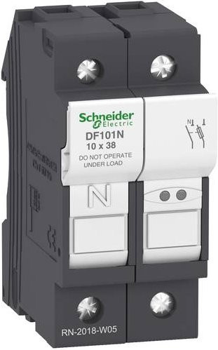 Schneider Electric DF101N Sicherungshalter, 6 Stück, grau - Bild 1