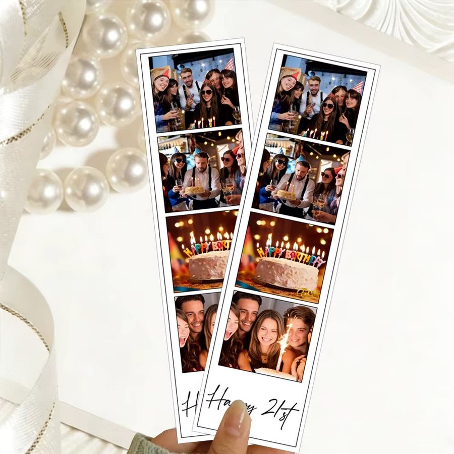 WEIGAO Personalisierte Fotodrucke für Fotoboxen mit individuellem Text und 4 Fotos pro Streifen als Partydekoration für Geburtstag oder Party - Bild 4