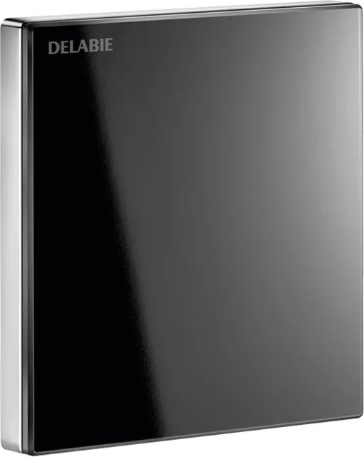Delabie TEMPOMATIC 4 UP Urinalspüler in Schwarz mit Glasoberfläche und 6V Batterie Set, Unterputz-Ausführung - Bild 1