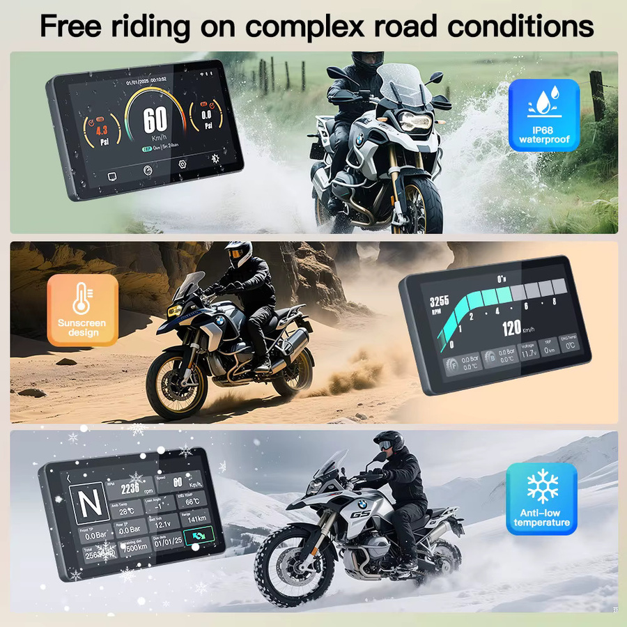 CARABC Motorrad-Navigation mit 6 Zoll Bildschirm, kabelloses CarPlay und Android Auto, Schwarz, passend für BMW F750GS, XR, M1000, R1200GS, R1250GS, R1300GS und S1000XR - Bild 6
