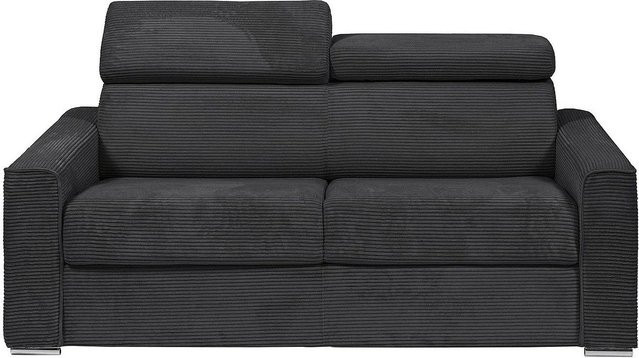 Vente-unique Schlafsofa Vizir in Grau mit verstellbarer Kopfstütze und Schaumstoffpolsterung - Bild 1
