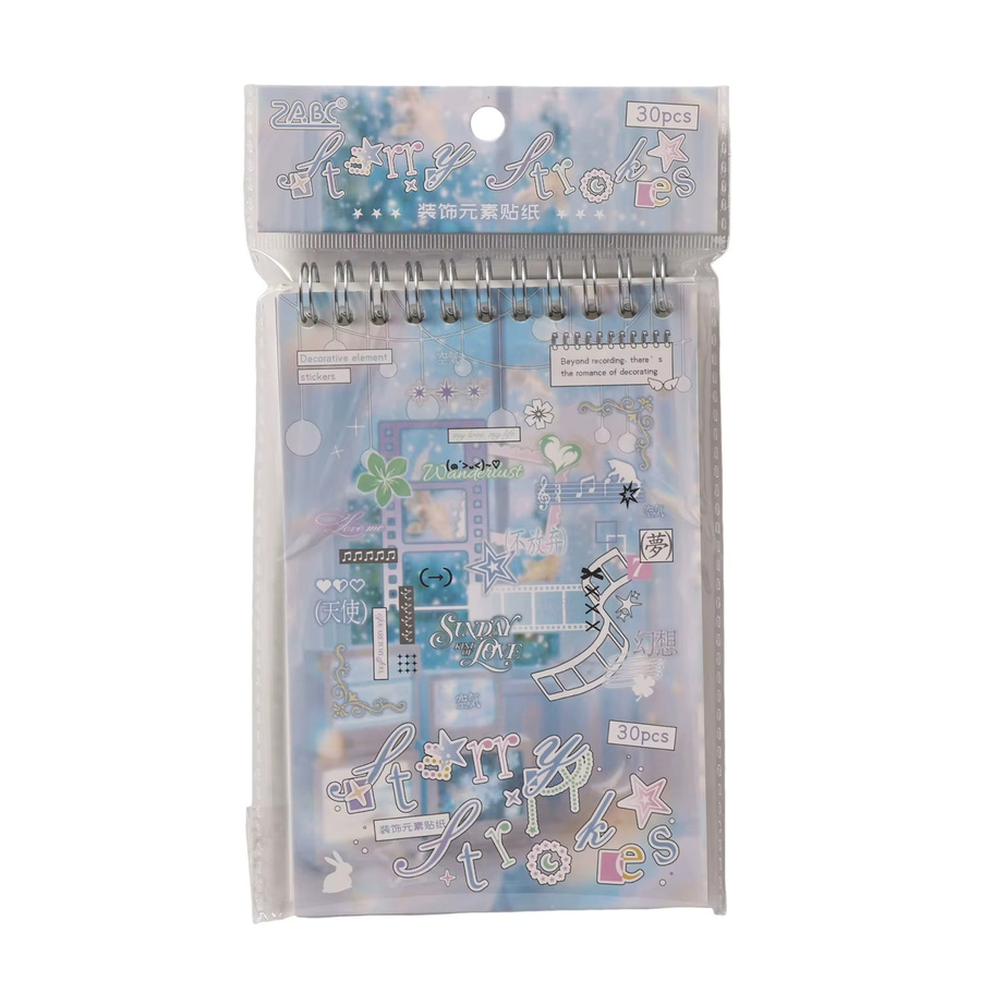 30 Blatt transparente PET-Aufkleber mit geometrischen Symbollinien in Multicolour für dein Journal und DIY-Dekoration - Bild 2