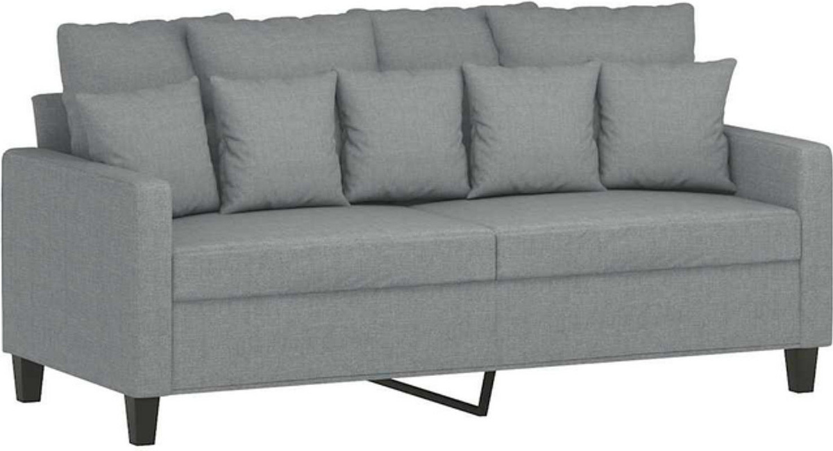 Vidaxl 2-Sitzer-Sofa Modern in Grau aus Stoff und Metall mit einer Breite von 140 cm - Bild 1