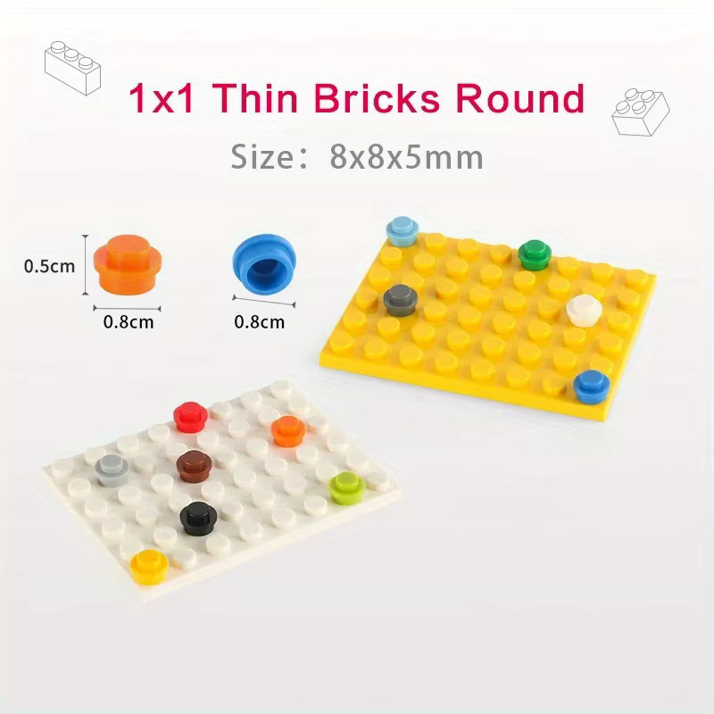 DIY Bausteine 1x1 runde Platte Pixel Art Kit, 100-teiliges Set, Bunt / Mehrfarbig - Bild 2