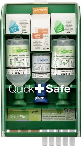 Plum QuickSafe Complete Wandbox mit Eyewash, pH-Neutraler Spüllösung sowie Verbands- und Reinigungssortiment, transparent, B/H/T: 43,0 x 25,3 x 9,2 cm - Bild 2