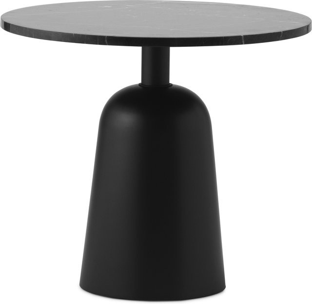 Normann Copenhagen Turn Couchtisch Schwarz Matt mit drehbarer Platte und höhenverstellbarer Säule, Höhe: 66,5 cm - Bild 1