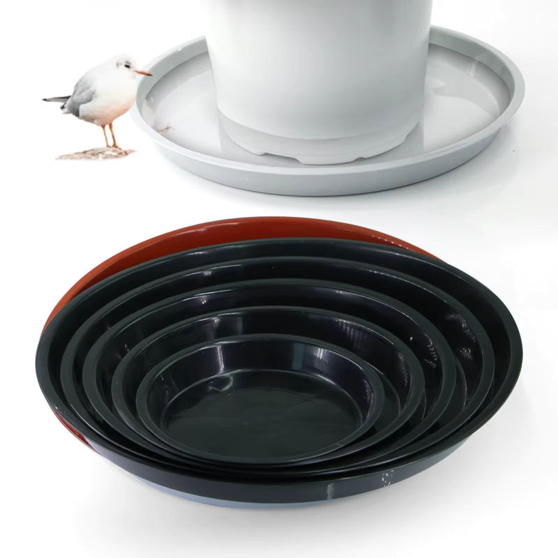 MUCIAKIE Pflanzensattel aus Kunststoff für Blumentöpfe, Set mit 3-5 Stück, Farben: Braun, Weiß, Schwarz, Durchmesser: 14-30 cm, Tropfpflanzenablage für Indoor und Outdoor - Bild 5