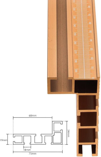 Aluminium Profil Router Zaun mit Laser-Skala und T-Spur für Tisch Säge und Holzbearbeitung in Gelb - Bild 1