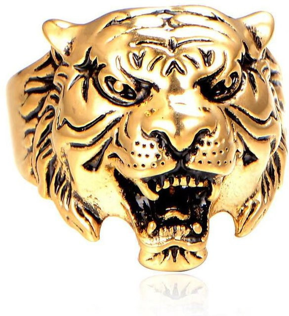 Global Finds Herrenring, Sterling Silber, Tigerkopf, verstellbar - Bild 1
