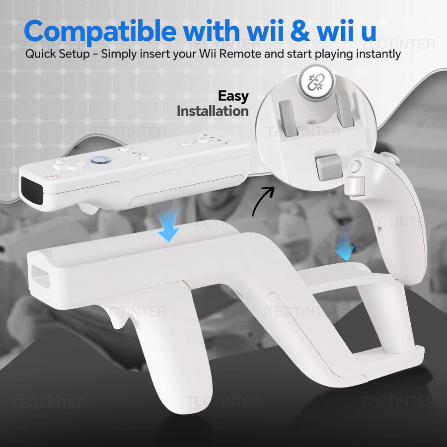 Nintendo Zapper-Pistole für Wii-Fernbedienung, Nunchuk und Motion Plus in Weiß für Shooter- und Sportspiele - Bild 2