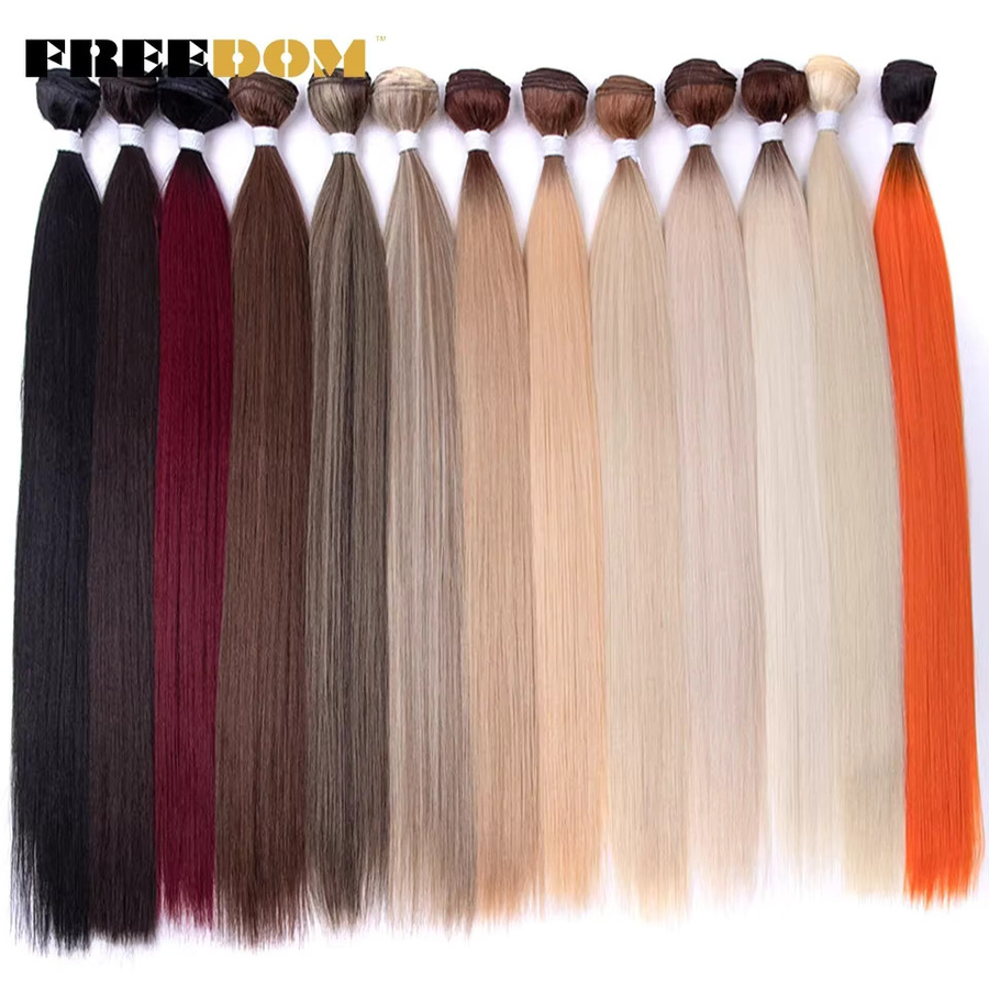 FREEDOM Haarverlängerungen Synthetisch, Ombre Blond Rotbraun, 71 cm, 200 g - Bild 2