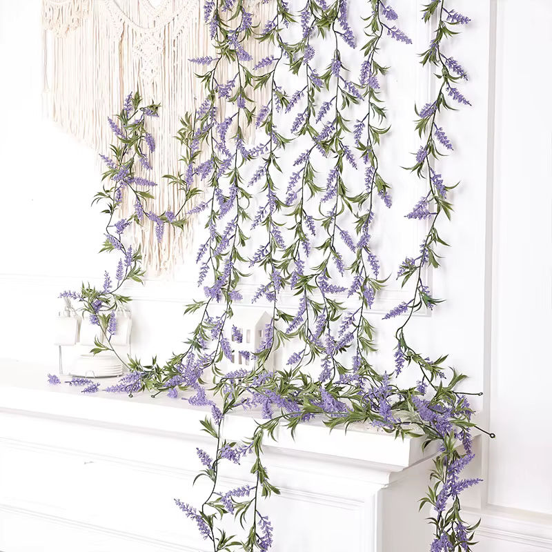 Künstliche lila Lavendel-Hängepflanze für Dekoration im Bohemian-Stil - Bild 3