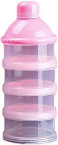LadyStyle Milchpulverspender mit 4 Schichten, tragbar und BPA-frei, Rosa - Bild 1
