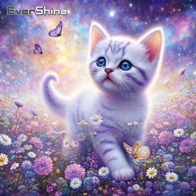 EverShine Diamant-Mosaik Katze Tier, Bastelset, Bunt / Mehrfarbig - Bild 1