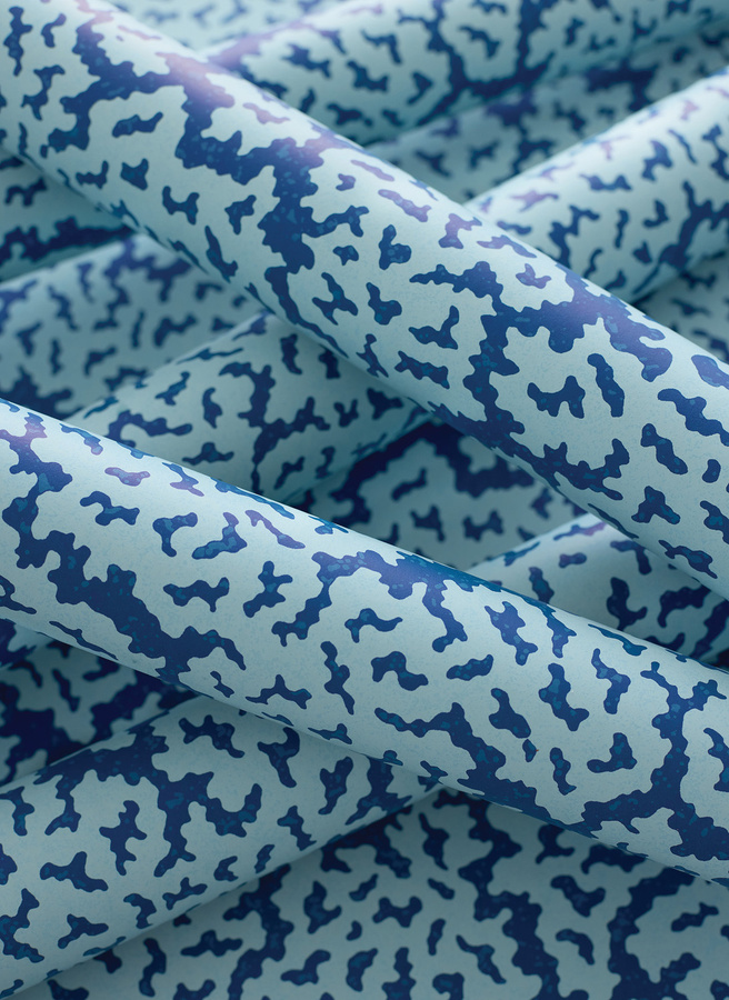 Thibaut Tapete Maldives Navy Blau Vlies mit botanischem und abstraktem Design - Bild 3