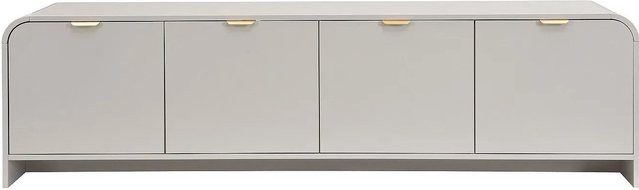 Vente-unique TV-Board Oralino im Art Déco Stil, Farbe Beige und Gold, Breite: 180 cm - Bild 1