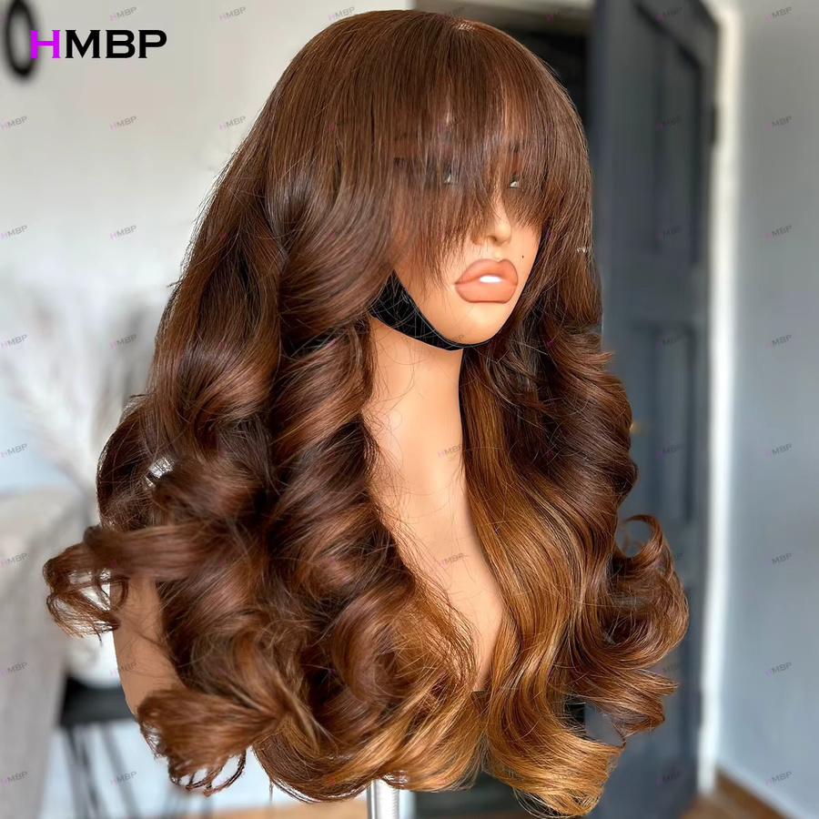 HMBP Glueless Lace Frontal Echthaar Perücke, Körperwelle, Unisex - Bild 4