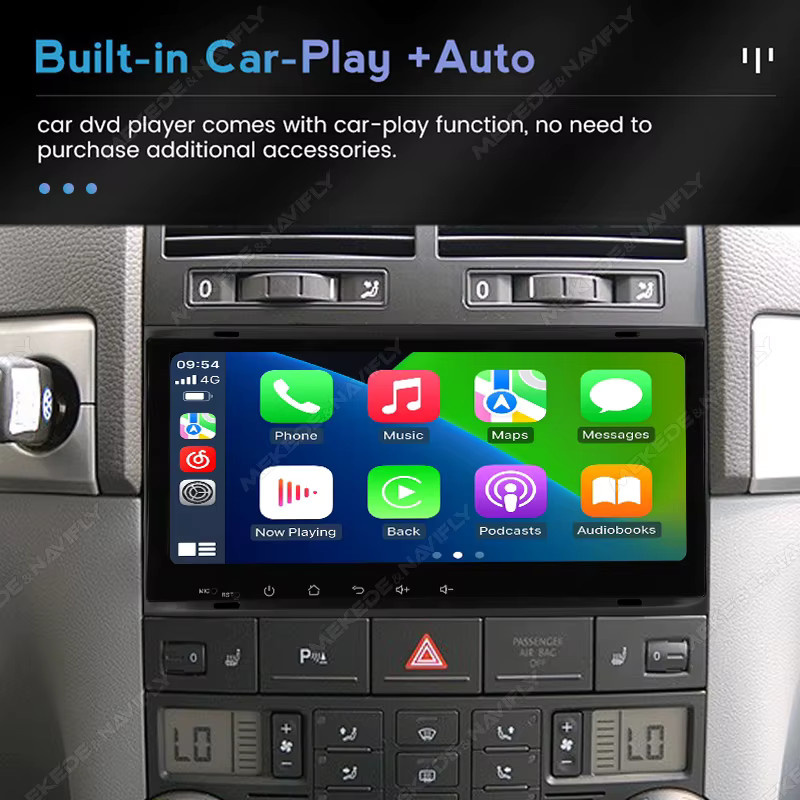 STRONGNAVI Android 15 Autoradio für VW Touareg und Transporter T5 (2004-2011) mit GPS Navigation, Carplay und Android Auto, Schwarz - Bild 5