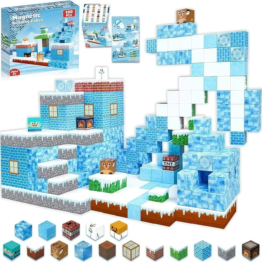 HUATEC Magnetische Blöcke Set mit 150 Teilen, Buntes STEM Lernspielzeug für Kinder zur kreativen 3D DIY Gebäude Konstruktion - Bild 2