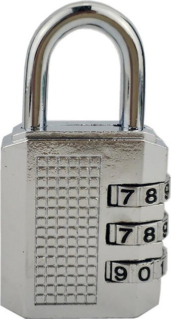 Neoglint Zahlenschloss Wasserdicht 3-stelliges Vorhängeschloss aus Zinklegierung in Silber - Bild 1