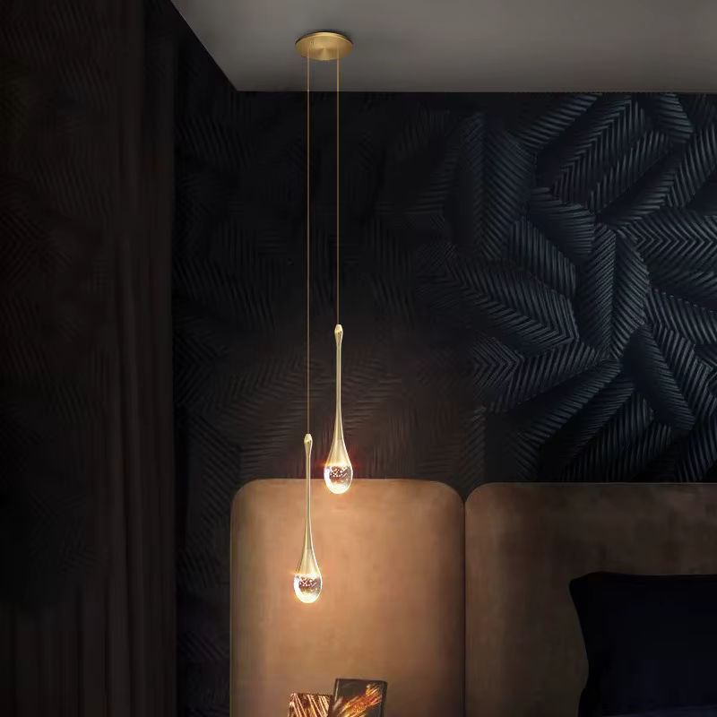 Claeted Kristall-Pendelleuchte LED in Gold/Messing für Wohnzimmer und Schlafzimmer - Bild 3