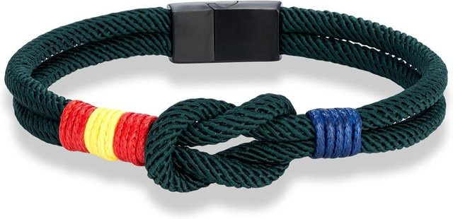 YULIN Armband, Nautisches Seil, Edelstahl, Schwarz, 23cm, Unisex - Bild 1