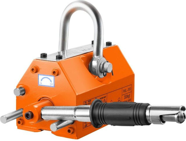 Magnetischer Heber von Buying Solutions, MB mit 300 kg Zugkraft, Orange, Stahl und Neodym mit Auslöser - Bild 1