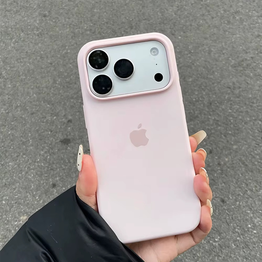 Weiche Flüssigsilikon-Handyhülle mit Logo für Apple iPhone 17 16 15 14 13 12 Pro Max in Pink - Bild 2