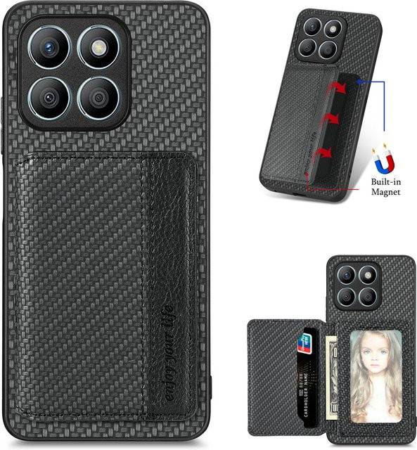 RFID Leder Kartenetui für Motorola Moto Edge 60 Pro 50 Fusion 50 Neo 70 Fusion G86 Power G85 G66J G55 G56 G34 G35 G77 5G in Braun mit NFC-Schutz - Bild 1